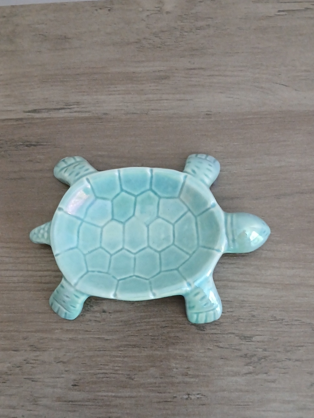 Kohl's Blue Green Glazed Turtle Trinket Dish